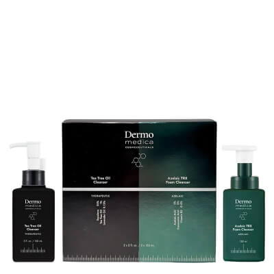 Dermomedica Tea Tree Oil Cleanser + Azelaic TRX Foam Cleanser ZESTAW Olejek myjący ze skwalanem, olejkiem z drzewa herbacianego i olejkiem lawendowym 150 ml + Pianka przeciwtrądzikowo - rozjaśniająca do my