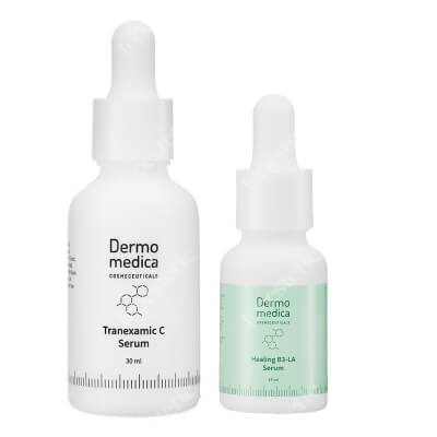 Dermomedica Tranexamic C Serum + Healing B3-LA Serum ZESTAW Serum z witaminą C, kwasem traneksamowym i czynnikiem wzrostu 30 ml + Serum na dzień i na noc 15 ml