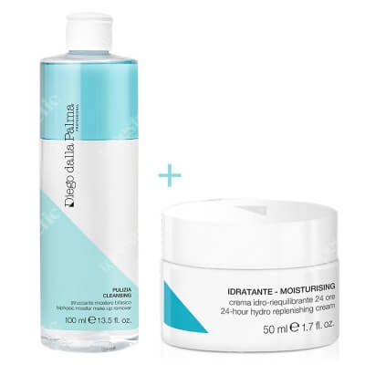 Diego dalla Palma 24 Hour Hydro Replenishing Cream + Biphasic Make Up Remover ZESTAW Krem nawadniający 50 ml + Dwufazowy zmywacz makijażu - edycja limitowana 100 ml