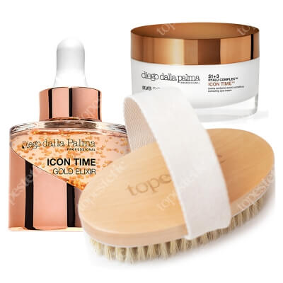 Diego dalla Palma Correcting Eye Cream + Gold Elixir + Szczotka do Ciała Topestetic ZESTAW Krem korygujący okolice oczu 15 ml + Złoty eliksir 30 ml + Szczotka 1 szt