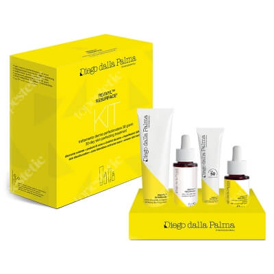 Diego dalla Palma Resurfacing Set ZESTAW Kremowy zmywacz złuszczający 100 ml + Mikro - złuszczający krem SPF50 30 ml + Serum równoważące 30 ml + Serum odnawiające 15 ml