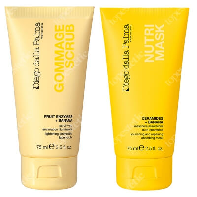 Diego Dalla Palma Super Scrubs + Nourishing and Repairing Absorbing Mask ZESTAW Scrub enzymatyczny dla skóry wrażliwej - enzymy z owoców tropikalnych + banan 75 ml + Maska odżywczo - regenerująca 75 ml