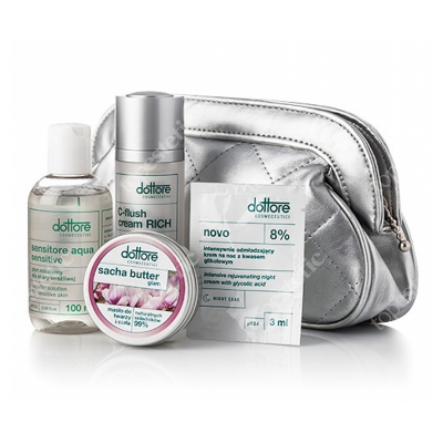 Dottore Beauty Set C flush cream rich + Sensitore aqua sensitive + Sacha butter glam 30 ml, 100 ml, 50 ml