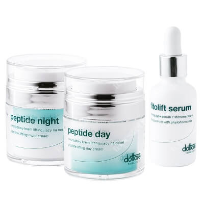 Dottore Fitolift Set ZESTAW Peptydowy krem liftingujący na dzień 50 ml + Peptydowy krem liftingujący na noc 50 ml + Liftingujące serum z fitohormonami 30 ml