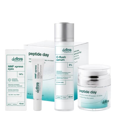Dottore Glow and Anti Age ZESTAW Przeciwzmarszczkowe serum z 6% witaminą C 50 ml + Peptydowy krem liftingujący 50 ml + Nawilżający krem pod oczy i na powieki 15 ml