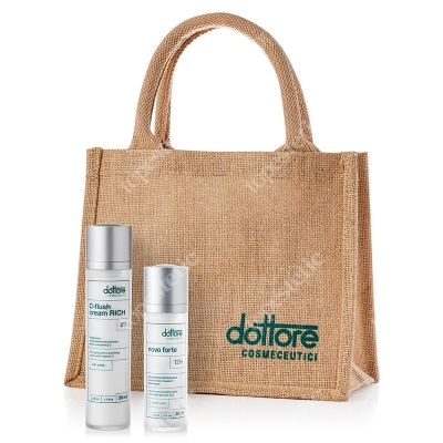 Dottore Kuracja odmładzająca ZESTAW C-flush cream RICH 50 ml + Novo forte 30 ml + Torba jutowa