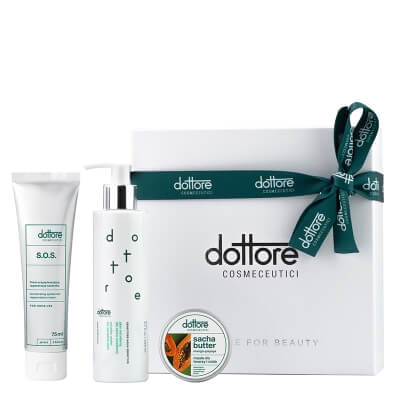 Dottore Regeneracja - Wersja Prezentowa ZESTAW Masło do twarzy i ciała 50 ml + Płyn micelarny dla skóry wrażliwej 200 ml + Krem przyspieszający regenerację naskórka 75 ml