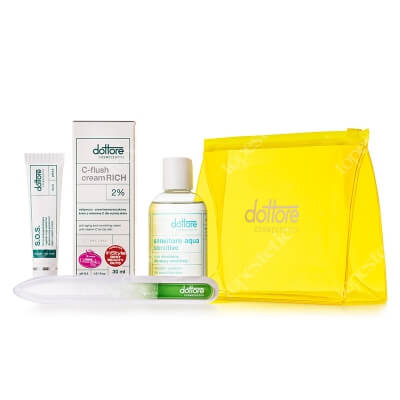 Dottore Summer Set C-Flush ZESTAW Krem przyspieszający regenerację naskórka 15 ml + Oczyszczający żel 100 ml + Odżywczo-przeciwzmarszczkowy krem 30 ml
