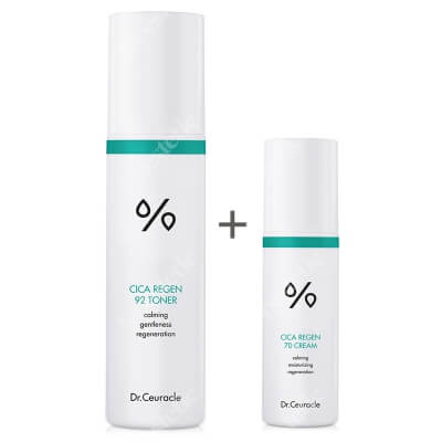 Dr Ceuracle Cica Regen 92 Toner + Cica Regen 70 Cream ZESTAW Tonik na bazie ekstraktu z wąkroty azjatyckiej 120 ml + Lekki krem 50 ml