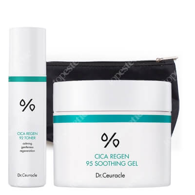 Dr Ceuracle Cica Regen 95 Soothing Care ZESTAW Tonik 120 ml + Kojący żel 110 g + Kosmetyczka 1 szt
