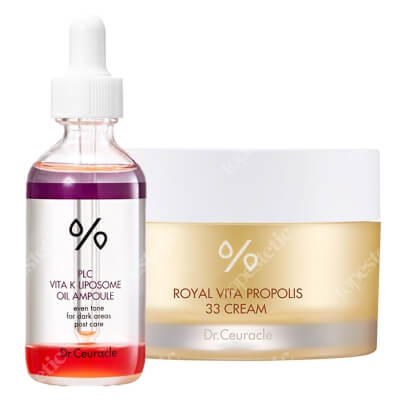 Dr Ceuracle PLC Vita K Liposome Oil Ampoule + Royal Vita Propolis 33 Cream ZESTAW Ampułka z olejkiem Vita K 50 ml + Głęboko odżywczy krem 50 ml