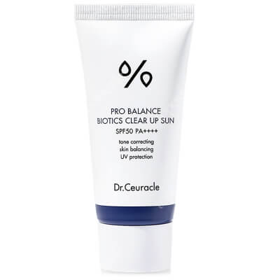 Dr Ceuracle Pro Balance Biotics Clear Up Sun SPF50 Fizyczno-chemiczny filtr przeciwsłoneczny 50 ml