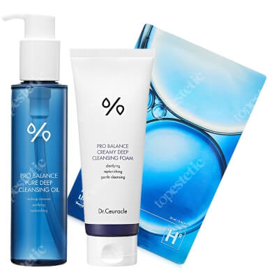 Dr Ceuracle Pure Cleansing Oil + Cleansing Foam + Hyal Reyouth Lifting Mask ZESTAW Olejek myjący 155 ml + Pianka do mycia twarzy 150 g + Maska nawilżająca 1 szt.