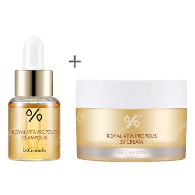 Dr Ceuracle Royal Vita Propolis 33 Ampoule + Royal Vita Propolis 33 Cream ZESTAW Ampułka z ekstraktem z propolisu15 ml + Odżywczy krem z ekstraktem z propolisu 50 ml