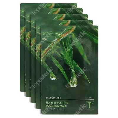 Dr Ceuracle Tea Tree Purifine Soothing Mask 5 Pack ZESTAW Łagodząco-kojąca maseczka w płachcie na bazie wyciągu z drzewa herbacianego 23 ml/ 5 szt.