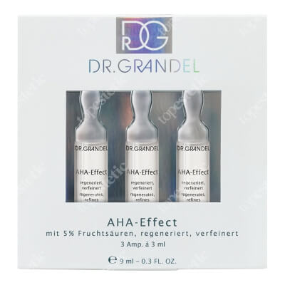 Dr Grandel AHA Effect Regenerująca i wygładzjąca, Kuracja z kwasami owocowymi, pantenolem i wodą z mandarynki 3x3 ml