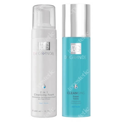 Dr Grandel Cleansing and Fresh  ZESTAW Pianka oczyszczająca z kwasami 2w1 do skór tłustych i mieszanych 200 ml + Tonik oczyszczająco-odświeżający 200 ml