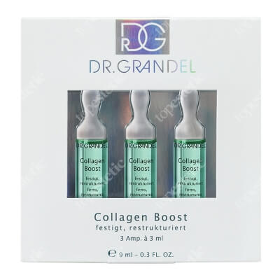 Dr Grandel Collagen Boost Ujędrniająca, restrukturyzująca z efektem 3D, stymuluje fibroblasty do produkcji kolagenu i elastyny 3x3 ml