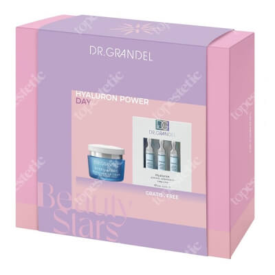 Dr Grandel Gift Box Hyaluron Power Day ZESTAW Krem nawilżający z kwasem hialuronowym 50 ml + Ampułka intensywnie nawilżająca, ujędrniająca i wygładzająca 3 x 3 ml