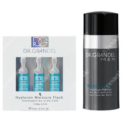 Dr Grandel Nawilżający Zestaw Dla Mężczyzn ZESTAW Ampułki natychmiastowe, intensywne nawilżenie 3x3 ml + Krem nawilżający dla mężczyzn 50 ml