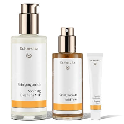 Dr Hauschka Clean Routine ZESTAW Mleczko do demakijażu 145 ml + Krem do mycia twarzy 50 ml + Tonik odświeżający 100 ml