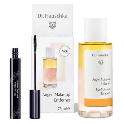 Dr Hauschka Defining Mascara + Eye Make Up Remover ZESTAW Wydłużający tusz do rzęs (kolor Black) 6 ml + Dwufazowy płyn do demakijażu oczu 75 ml