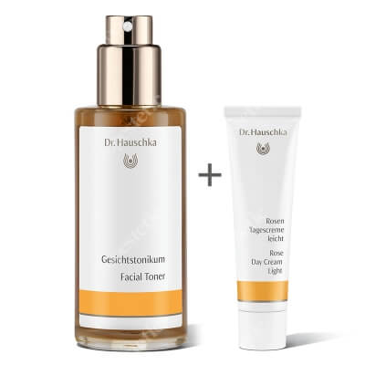 Dr Hauschka Facial Toner + Rose Day Cream Light ZESTAW Tonik odświeżający 100 ml + Lekki krem z róży na dzień 30 ml