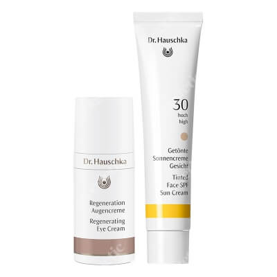 Dr Hauschka Favorite Set ZESTAW Krem tonujący do twarzy 40 ml + Krem regenerujący pod oczy 15 ml