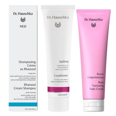 Dr Hauschka Hair And Body ZESTAW Szampon 150 ml + Odżywka do włosów 150 ml + Różany krem do ciała 145 ml