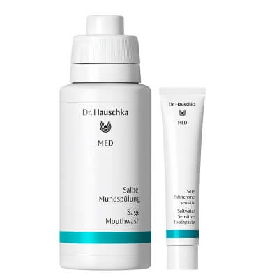 Dr Hauschka Tooth Care ZESTAW Pasta do zębów z solanką 75 ml + Płyn do płukania jamy ustnej z szałwią 300 ml