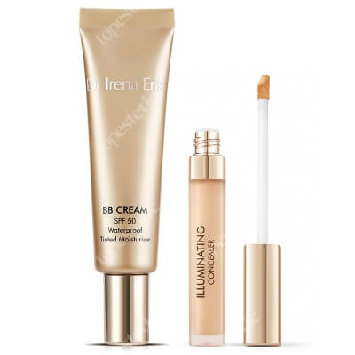 Dr Irena Eris BB Cream SPF 50 Waterproof Tinted Moisturizer + Illuminating Concealer ZESTAW Krem BB (kolor 20) 30 ml + Korektor rozświetlający (kolor No. 1 Light) 5 ml