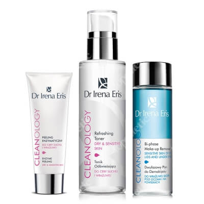 Dr Irena Eris Cleanology Set ZESTAW Dwufazowy płyn do demakijażu 100 ml + Peeling enzymatyczny 75 ml + Tonik 200 ml