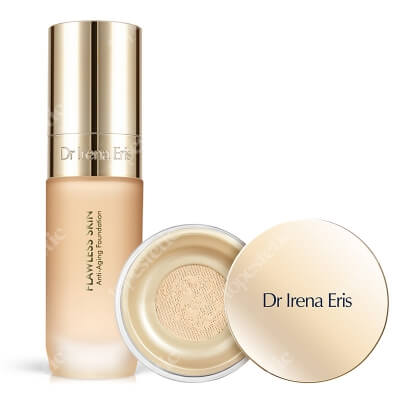 Dr Irena Eris Make-Up Fixer + Flawless Skin Anti-Aging Foundation ZESTAW Transparentny puder utrwalający makijaż 10 g + Podkład przeciwzmarszczkowy (kolor 025 Neutral) 30 ml
