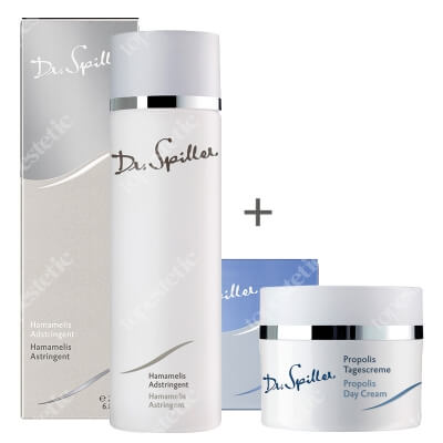 Dr Spiller Hamamelis Astringent + Propolis Day Cream ZESTAW Ściągający tonik – dla cery tłustej, mieszanej i trądzikowej 200 ml + Krem balansujący 50 ml