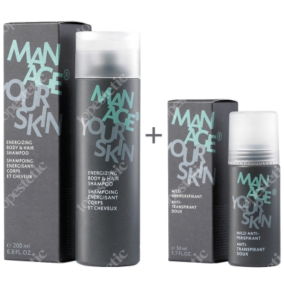 Dr Spiller Manage Your Skin ZESTAW Antyperspirant dla Panów 50 ml + Energetyzujący szampon do ciała i włosów 200 ml