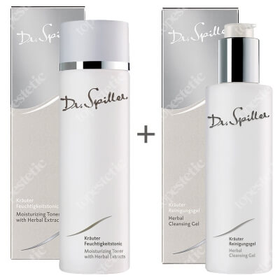 Dr Spiller Moisturizing Toner With Herbal Extracts + Herbal Cleansing Gel ZESTAW Tonik dla cery tłustej 200 ml + Oczyszczający żel dla cery zanieczyszczonej 200 ml
