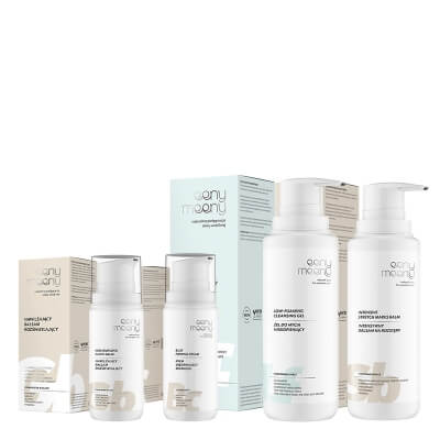 Eeny meeny Czuła Pielęgnacja ZESTAW Balsam na rozstępy 200 ml+ Krem do biustu 100 ml + Żel do mycia ciała 200 ml + Rozświetlający balsam do ciała 100 ml