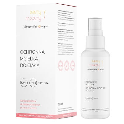 Eeny meeny Ochronna Mgiełka Do Ciała SPF 50+ Do ochrony przed intensywnym nasłonecznieniem, oparzeniami słonecznymi i promieniowaniem UV 100 ml