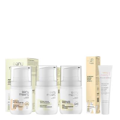 Eeny meeny Rytuał Regeneracji i Ochrony ZESTAW Peptydowy krem z ceramidami 50 ml + Naturalna pielęgnacja skóry wrażliwej 50 ml + Balsam do ust 15g + Ochronny krem do twarzy 50 ml