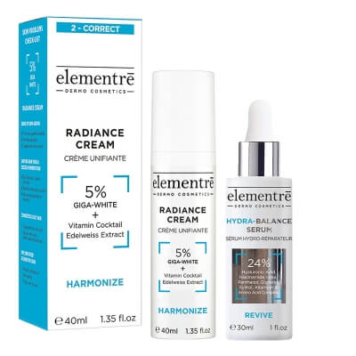 Elementre Hydra Balance Face ZESTAW Serum 30 ml + Krem na przebarwienia 40 ml