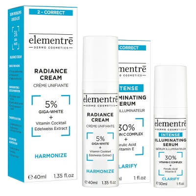 Elementre Illuminating Glow Skin ZESTAW Serum 30 ml + Krem na przebarwienia 40 ml
