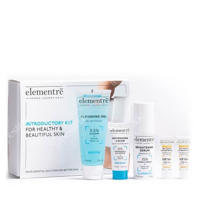 Elementre Introductory Kit ZESTAW Żel oczyszczający 75 ml + Krem odżywczy 15 ml + Serum 30 ml + Filtr przeciwsłoneczny 3 ml x 2