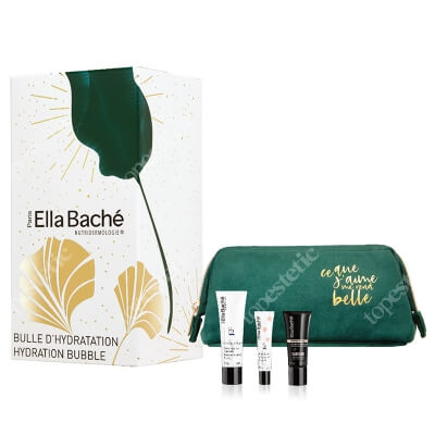 Ella Bache Hydration Bubble Gift Set 2020 ZESTAW Balsam do ust 10 ml + Serum nawilżające 15 ml + Hialuronowa maska nawilżająca 50 ml + Kosmetyczka 1 szt