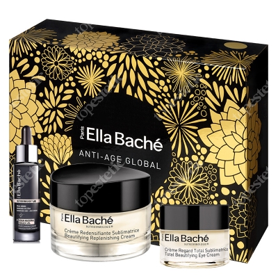 Ella Bache Skinissime Box 2019 ZESTAW Odbudowująco-upiększający krem 50 ml + Liftingująco- upiększający krem pod oczy 15 ml + Serum wygładzające 30 ml + Kosmetyczka