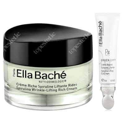 Ella Bache Spirulina Wrinkle-Lifting Rich Cream + Spirulina Lifting Eye Cream ZESTAW Bogaty przeciwzmarszczkowo - liftingujący krem ze spiruliną 50 ml + Liftingujący krem pod oczy ze spiruliną 15 ml