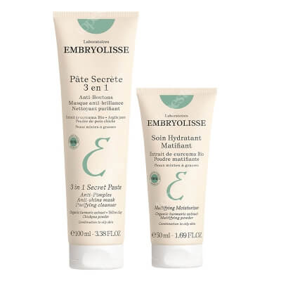 Embryolisse Mattifying Moisturizer + 3 in 1 Secret Paste ZESTAW Krem Nawilżająco-Matujący 50 ml + Sekretna Pasta 3w1 100 ml
