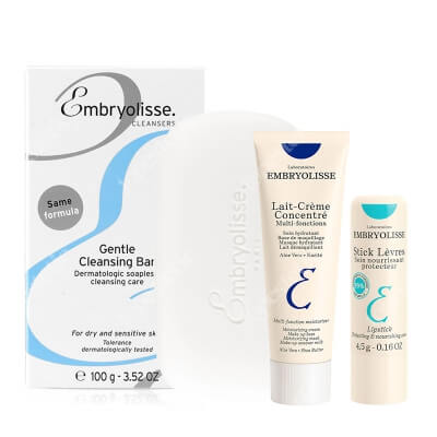 Embryolisse Regeneration and Hydration Set ZESTAW Krem odżywczo-nawilżający 30 ml + Dermatologiczna kostka myjąca 100 g + Regenerujący balsam do ust 4 g