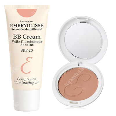 Embryolisse Voile Illuminateur De Teint - BB Cream + Poudre Compacte Bonne Mine ZESTAW BB krem SPF 20 30 ml + Puder wygładzająco-brązujący 12 g