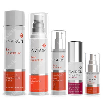 Environ Anti - Aging ZESTAW Krem 50 ml + Żel wokół oczu 15 ml + Delikatny żel oczyszczający 200 ml + Tonik nawilżający 200 ml + Krem nawilżający 30 ml