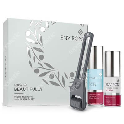 Environ Celebrate Micro- Needling Skin Serenity Set ZESTAW Serum z witaminą A 30 ml + Serum, alternatywa do toksyny botulinowej 20 ml + Wałek kosmetyczny 1 szt